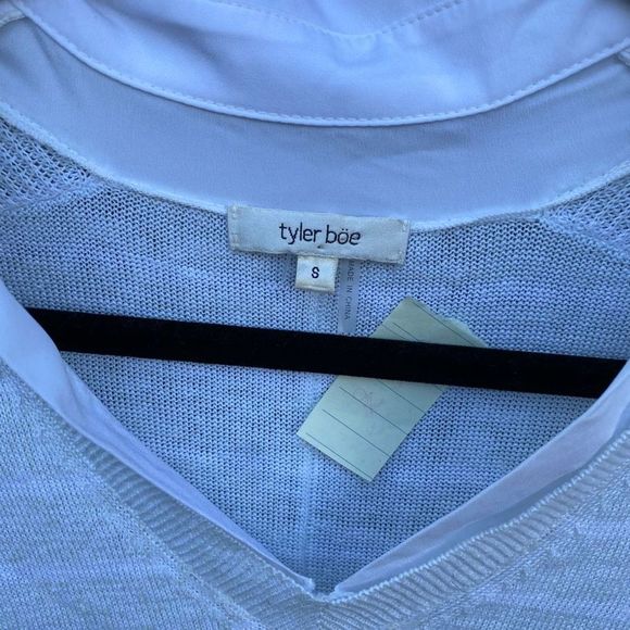 TYLER BOE STRIPED TWOFER SWEATER STRAW Size Small, MSRP $152 - Picture 3 of 10